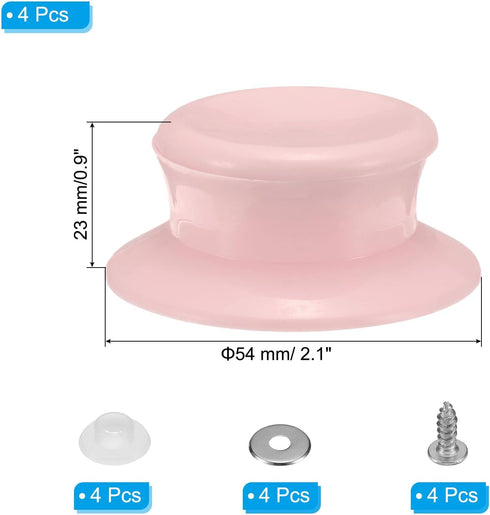 uxcell 4pcs Pot Pan Lids Replacement Knob, Plastic Pan Cover Holding Handles Fits Skillets and Kitchen Cookware Covers, Pink...