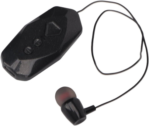 Jectse Retractable Headphones, Collar Clip Earpiece HiFi Stereo Business Headphones with Power Display, Single Headphone for Office Trucker Driver...