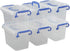 Morcte 1.5 L Mini Plastic Storage Bin, Clear Small Latch Box, Pack of 6...