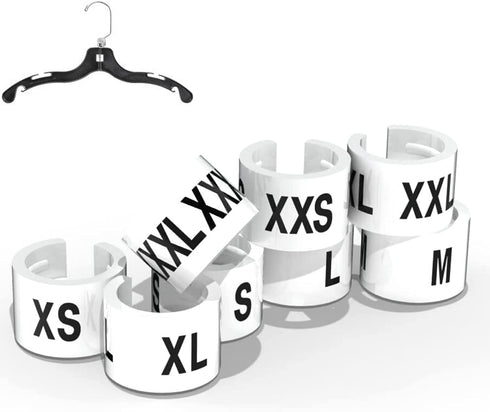 Discount Sizing- White Hanger 800 Size Clips XXS-XXXL | White Size Clips, Garment Markers for Retail Closet Organization...