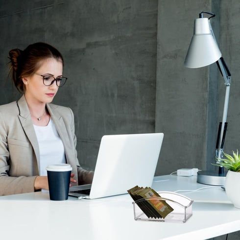 STOBOK Clear Tea Storage Organizer, Acrylic Sugar Packet Organizer Tea Bag Holder Candy Container for Home Office Countertop, Coffee Bar, Cabinet,...
