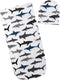 Newborn Infant Baby Sleeping Bag & Hat Cap Shark Print Baby Receiving Blanket Set, 0-12 Months...
