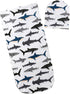 Newborn Infant Baby Sleeping Bag & Hat Cap Shark Print Baby Receiving Blanket Set, 0-12 Months...