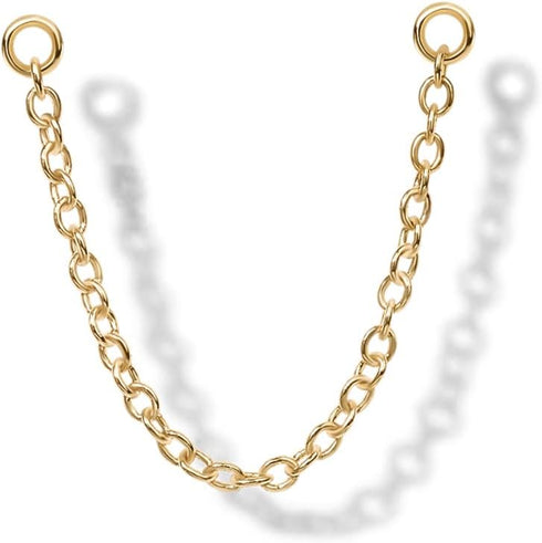PAVOI 14K Gold Earrings Connector Chain for Women| Convertible Dangle Chain for Double Piercings...