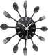 Timelike Kitchen Wall Clock, 3D Removable Modern Creative Cutlery Kitchen Spoon Fork Wall Clock Mirror Wall Decal Wall Sticker Room Home Decoratio...