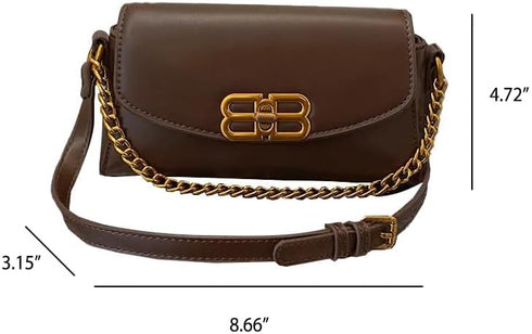 Women Retro Small Crossbody Bag Designer Purse With Decorative Chain...