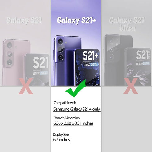 KIOMY Clear Case for Samsung Galaxy S21+ / S21 Plus 5G, Airbag Corners Shockproof Bumper Protective Phone Cover, Hybrid Design Hard PC Back with F...