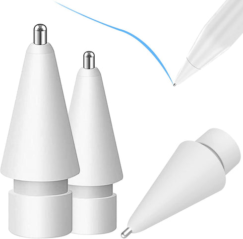 Wilbeva Pack of 3 Upgrade Metal Tips Replacement Compatible with Apple iPad Pencil 1/2/Pro Generation, Highly Sensitive Replacement Tips and Preci...