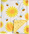 Baby Blanket Super Soft Minky Blanket Yellow Bee and Sunflower Blanket with Dotted Backing for Newborns Nursery Stroller Receiving Toddlers Crib B...