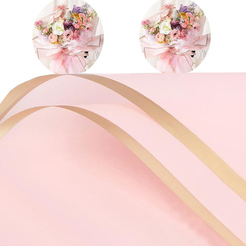 Joojus Gold Edge Double Sided Waterproof Flower Wrapping Paper Floral Bouquet Wrap Paper Florist Supplies for DIY Crafts Packaging, 10 Sheets 22.8...