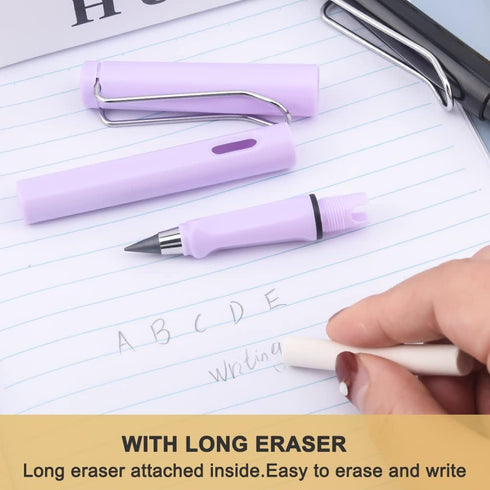 8Pcs Everlasting Pencil, Inkless Pencil with 8 Replacement Tips, Unlimited Writing, Portable Reusable Erasable Writing, for Art Sketch Painting To...