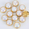 AB Crystal Pearls Beads Silver/Gold Claw Rhinestones Round Sew On Clothing Stones (AB Gold Claw, 8MM)...