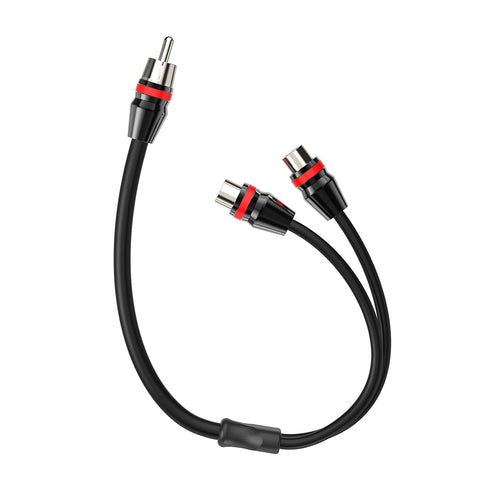1ft 2 Female to 1 Male Nickel Plated RCA Y Adapter Splitter Connector Cable (2 Pack)...