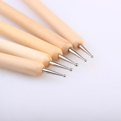 5 Pcs Embossing Stylus Set with Different Size Wooden Ball Embossing Stylus Double End Tracing Dotting Tool......