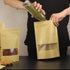 50 pcs Kraft Bags with Window Stand Up Ziplock Seal Paper Bag Resealable Large Food Storage Pouch 1oz 3.5×5.5in...