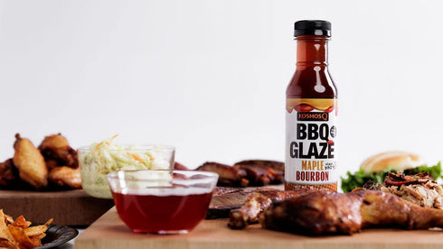 Kosmos Q Maple Bourbon BBQ Glaze - 15.5 Oz Bottle for Sticky & Flavorful Barbecue - Thick BBQ Glaze for Competition Ready Mouth-Watering Meat (Map...