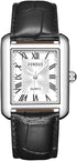 Avaner Men's Square Watch, Leather Strap Cuff Watch, Roman Numeral Couple Watches, Analog Quartz Retro Watch for Men and Women...