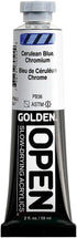 OPEN Slow-Drying Acrylics by GOLDEN, Cerulean Blue Chromium, 2 fl oz. tube, Professional Acrylic Paint, Semi-Transparent...