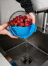 Silicone Strainer for Kitchen - Cooking strainer for Pasta, Fruits, Vegetables, Clip on Strainer, Pot Strainer, Pans,Food Strainer (blue)...