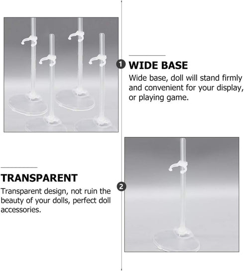 EXCEART 24pcs White Doll Stand Doll Support Rack Action Figure Display Rack for Window Doll Display Decoration Collection...