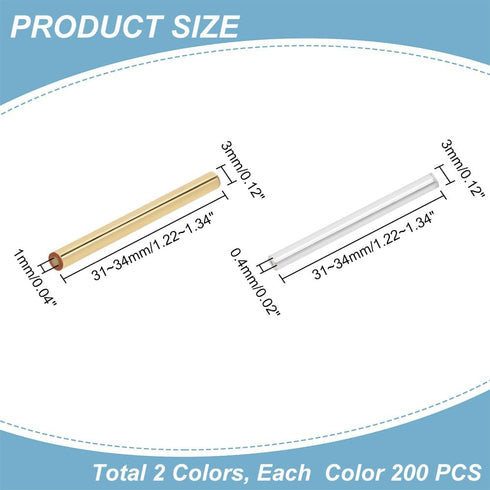 PH PandaHall 400pcs Extra Long Bugle Beads, 31~34mmx3mm Glass Bugle Beads Tube Seed Bead Craft Beads Loose Spacer Beads for Fringe Earrings Bracel...