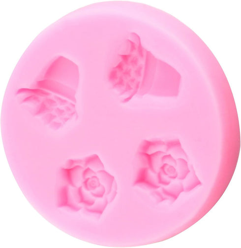 Succulent Fondant Molds Succulent Plant Cake Decorating Silicone Mold For Cake Decoration Cupcake Topper Chocolate Candy Gum Paste Polymer Clay...