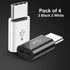 Adapter Micro USB to USB C (4 Pack), Micro-USB Female to USB-C Male OTG Adapter Compatible with Samsung Galaxy, LG, Huawei, Type-C Phones, Tablets...