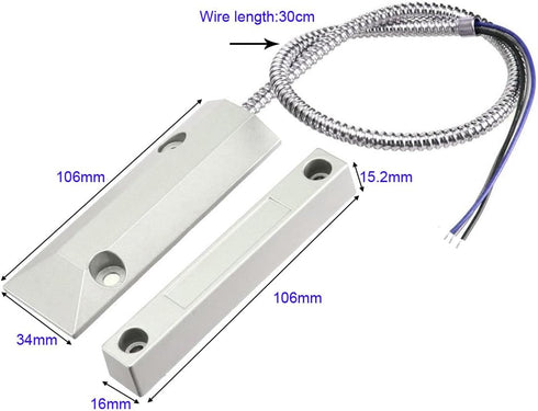 Rolling Door Contact Magnetic Reed Switch Alarm with 3 Wires for N.O./N.C. Applications OC-55...