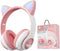 Cat Ear Bluetooth Headphones,Toddlers Kids wireless Headphones for boys girls Amazon Fire Tablet/Laptop/Pad/School (white pink 2)...