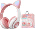 Cat Ear Bluetooth Headphones,Toddlers Kids wireless Headphones for boys girls Amazon Fire Tablet/Laptop/Pad/School (white pink 2)...