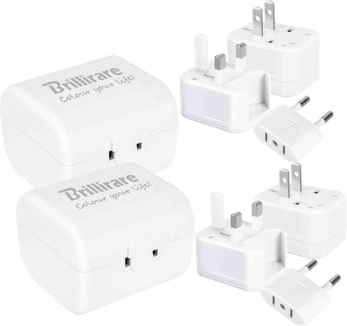 2 Pack Travel Plug Adapter International, Universal Power Adapter Worldwide, All in One Travel Essentials Perfect for European US, EU, UK, AU 160 ...