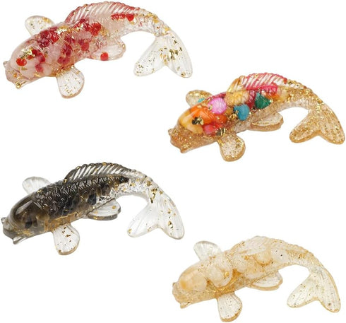 Opexicos 4Pcs Decorative Crystal Gravel Drop Glue Fish Shape Small Ornaments Gift Ornaments Fish Tank Aquarium Pool...