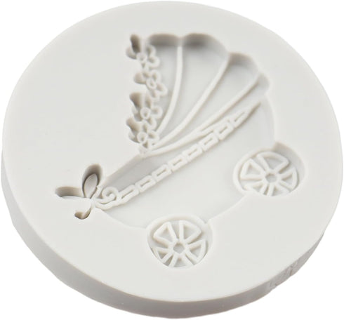 Baby Stroller Chocolate Silicone Molds Baby Shower Cake Decorating Fondant Molds For Cupcake Topper Chocolate Candy Sugar Craft Gum Paste Polymer ...