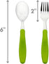 Innobaby Din Din Smart EZ Grip Spoon and Fork with Carrying Case, Utensil Set for Kids and Toddlers, BPA Free (Green)...