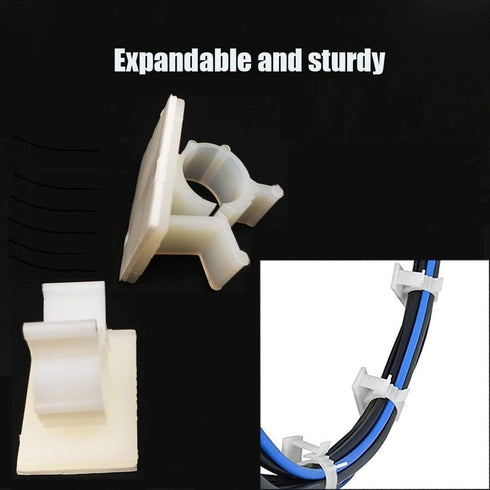 30 Pack Adjustable Cable Clips,Adhesive Nylon Cable Clamps Wire Clips, Desk Wall Cord for Wire and Cable Management...
