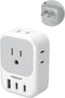 TESSAN US to Japan Plug Adapter 2 Prong to 3 Prong Outlet Adapter with 4 Outlets 3 USB (2 USB-C), Outlet Converter US to Japan China Mexico Philip...