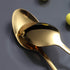 Gold Dinner Spoon of 4, Berglander 7.5" Stainless Steel Titanium Plating Shiny Gold Soup Spoons Silverware, Golden Soup Spoon Table Spoon Set Stur...