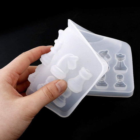 2Pcs Mini Small Chess Pieces Resin Molds, International Chess Silicone Mold Epoxy Resin Craft Casting Clay Decorating Tools...