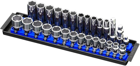 Ernst Manufacturing - 8496 Socket Boss 2-Rail 3/8-Inch-Drive Socket Organizer, 13-Inch, Blue - Made in USA...