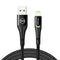 mcdodo Anti Bending Cable, 2 LED Switching Cord Nylon Braided Sync Charge USB Data 6FT/1.8M Cable Compatible New Phone List Below (6FT/1.8M, Black...