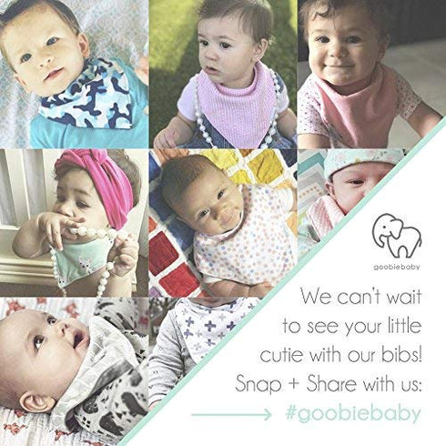 REVERSIBLE & WATERPROOF Cotton Baby Bandana Drool Bibs for Girls with Adjustable Snaps, Pack of 4, Soft Absorbent Cute Modern Premium Bib Set for ...