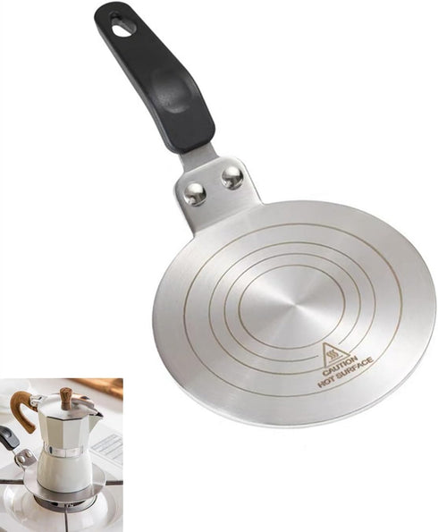 Heat Diffuser Plate,13cm Stainless Steel Gas Stove Diffuser Plate, Cooktop Heat Diffuser Cooking Induction Adapter for Moka Pot, Coffee Cookware (...