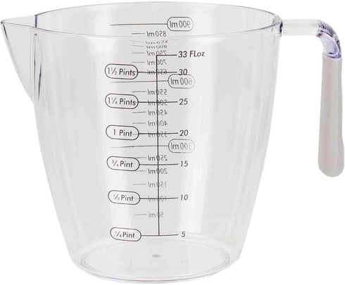 Home Basics 3 Piece Plastic Measuring Cup Set with Rubber Grip Handles, Clear...