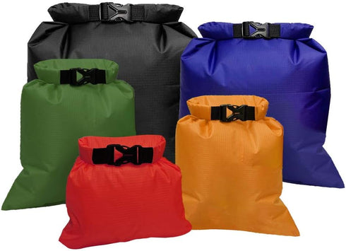 Pimoys 5-Pack Waterproof Dry Bag, Lightweight Dry Sack, Outdoor Ripstop Roll Top Drybags Backpack for Rafting, Boating, Camping, Hiking, Swimming,...
