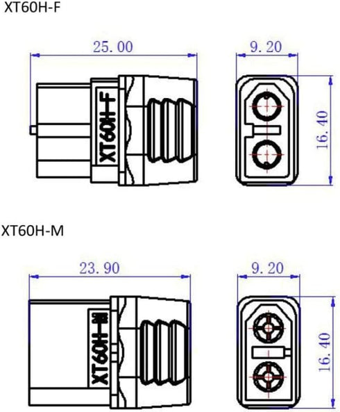 3 Pairs XT60 Connector Male Female Plug with Sheath Housing Connector with 100mm 12AWG Silicon Wire for Lipo Battery RC Planes Cars...