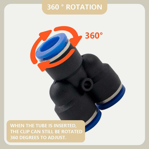 10 Pcs 6mm 3 Way Y Splitter Push in Connect Pneumatic Fitting,3 Way Plastic Quick Release PY Air Line Adapter...