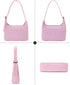 Mini Nylon Shoulder Bag for Women Small Crescent Purse Adjustable Quilted Strap for Travel Casual Everyday...