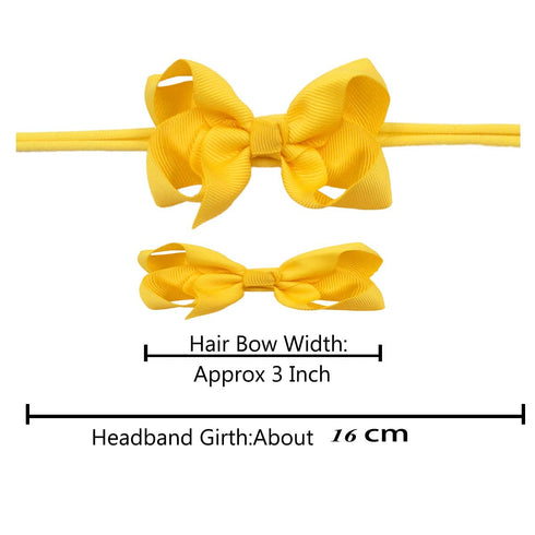 CÉLLOT 40 Colors Baby Bow Headbands 3" Hair Bows Super Soft Nylon Headbands for Baby Girls Infants preemie and Newborn Kids Hair Accessories...