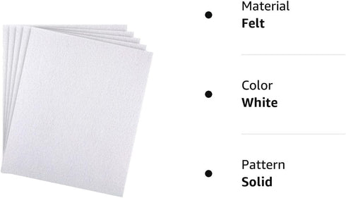SAVITA 5pcs 25.4 x 22.8cm/10 x 9 inch 3mm Thick Felt Sheets, Stiff Felt Fabric Sheets for Crafts Hard Felt Squares for Sewing Crafting Cushion and...