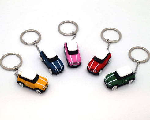 Keychain with MINI Cooper(Silicone Model), 3D OM, Stylish Cute Adorable, Silver Chain (Blue),KM1-B1...